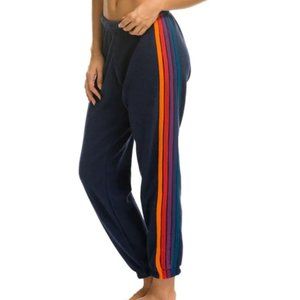 NEW! AVIATOR NATION 5 STRIPE SWEATPANTS - SURF, BEACH, LOUNGE - WITH TAGS -SMALL